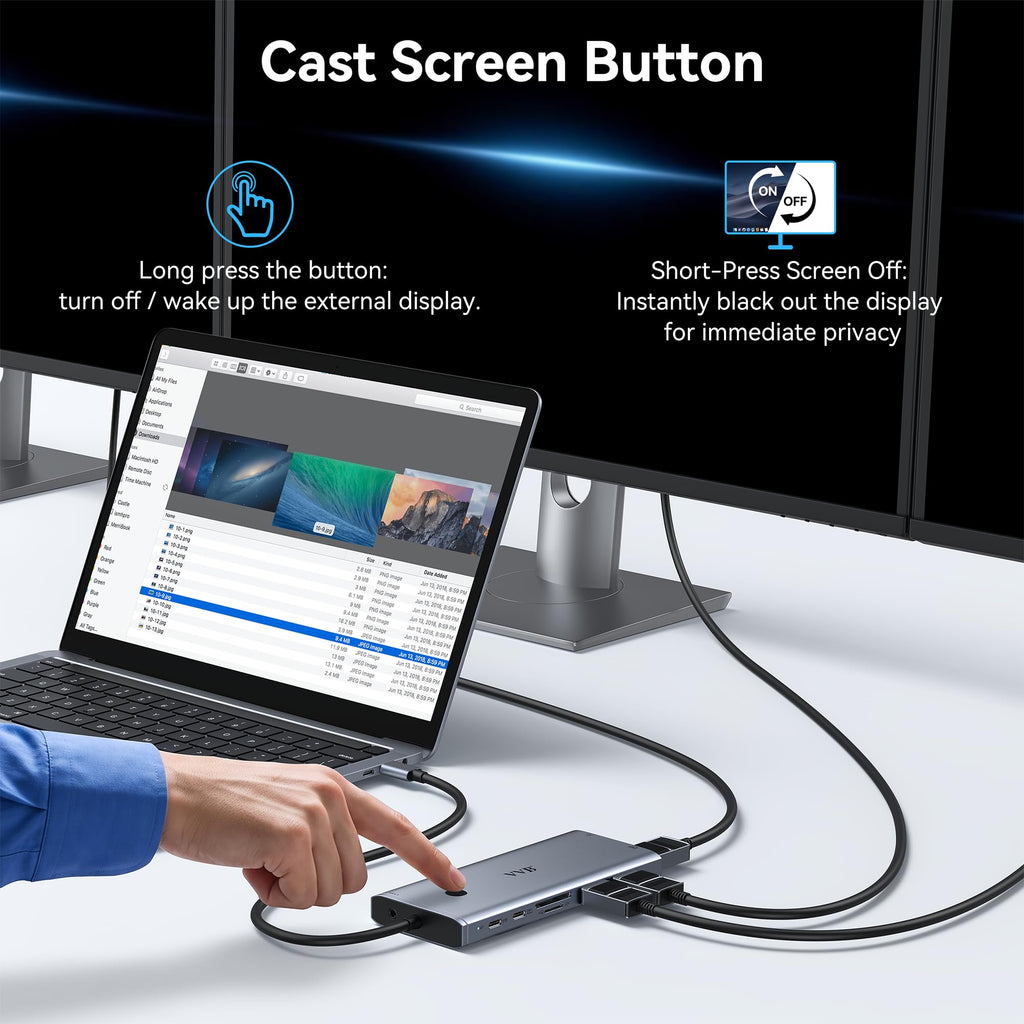 USB C Laptop Docking Station Dual Monitor HDMI USB C Hub Multiport Adapter