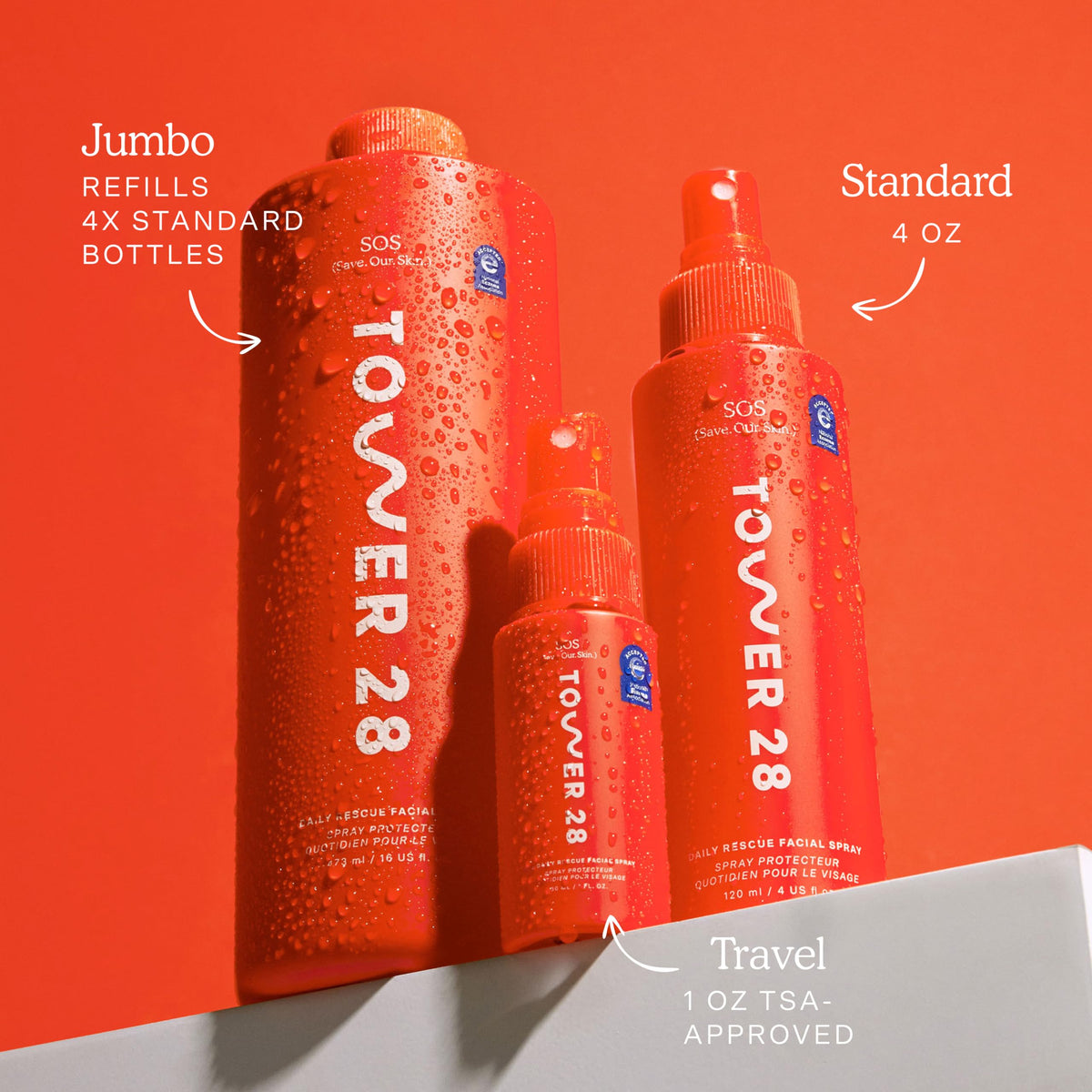 Tower 28 SOS Hypochlorous Acid Spray, Everyday Skin Care Mist (4 oz)