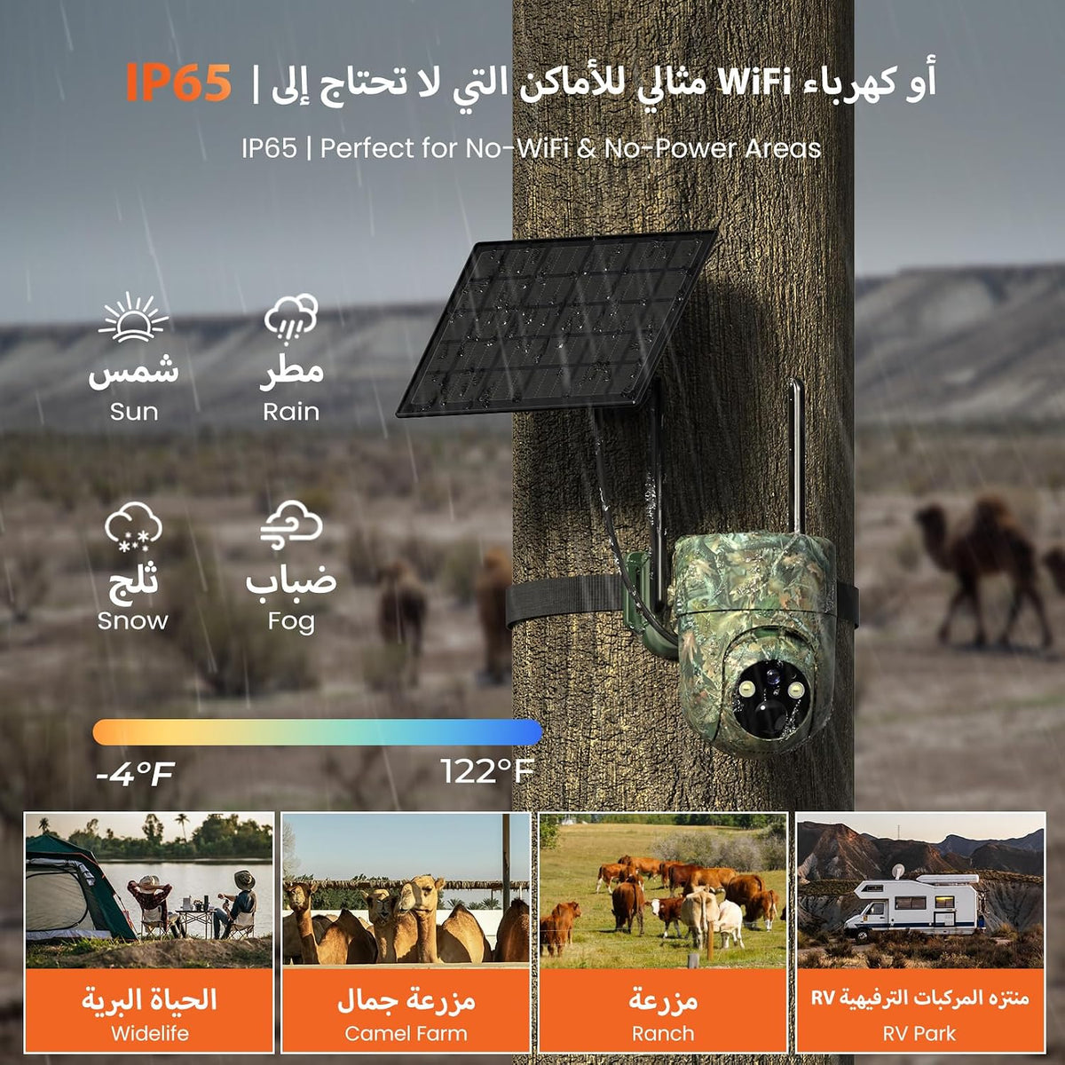 كاميرا خارجية لاسلكية 4G 2K HD PTZ تعمل بالطاقة الشمسية من سيموا، لا تحتاج إلى واي فاي، تعمل بالبطارية، كشف حركة PIR ورؤية ليلية ملونة، مقاومة للطقس IP65، 355 درجة/90 درجة، صوت ثنائي الاتجاه