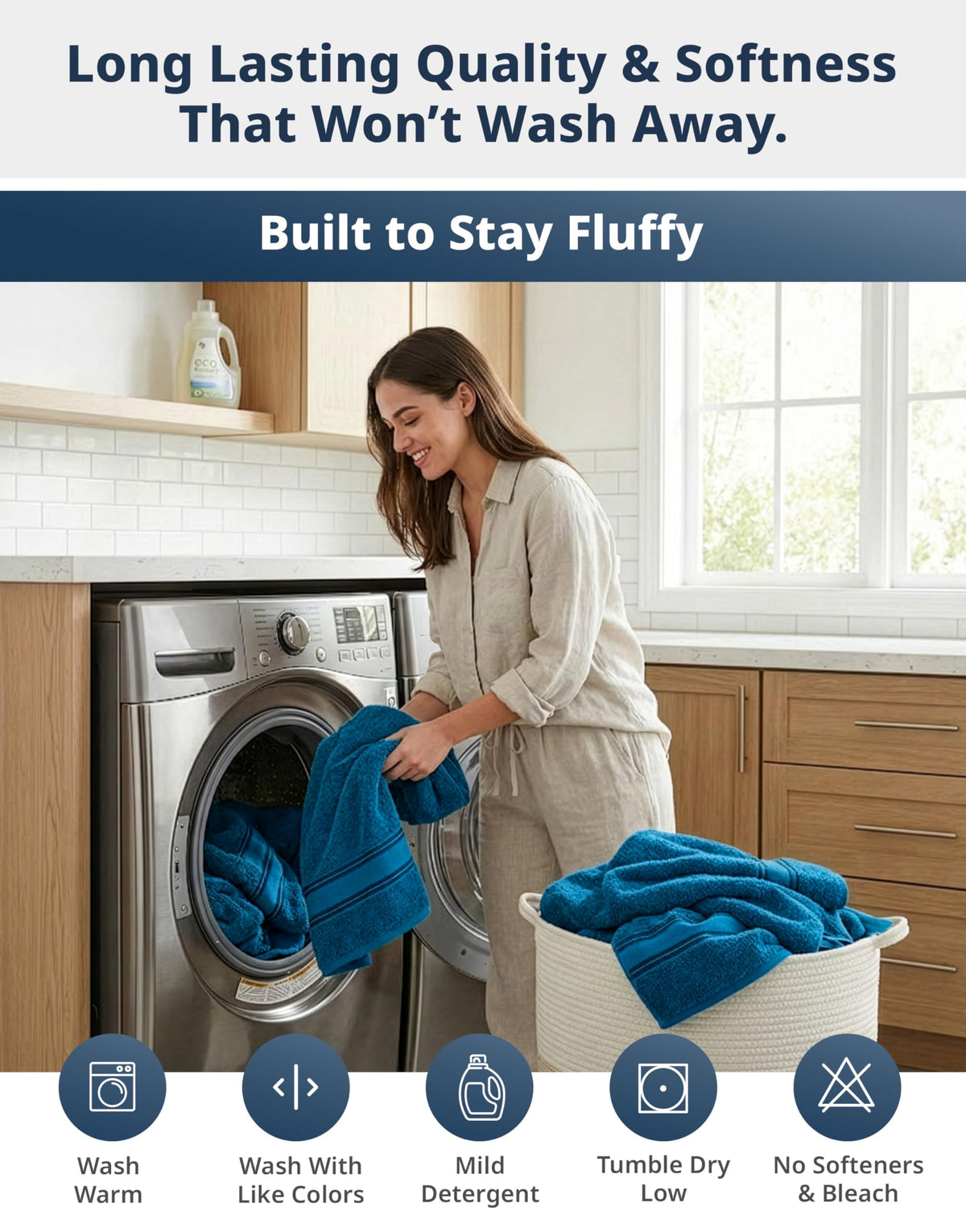 LANE LINEN Bath Towel Set 100% Cotton 18 Piece Soft Absorbent - Grey