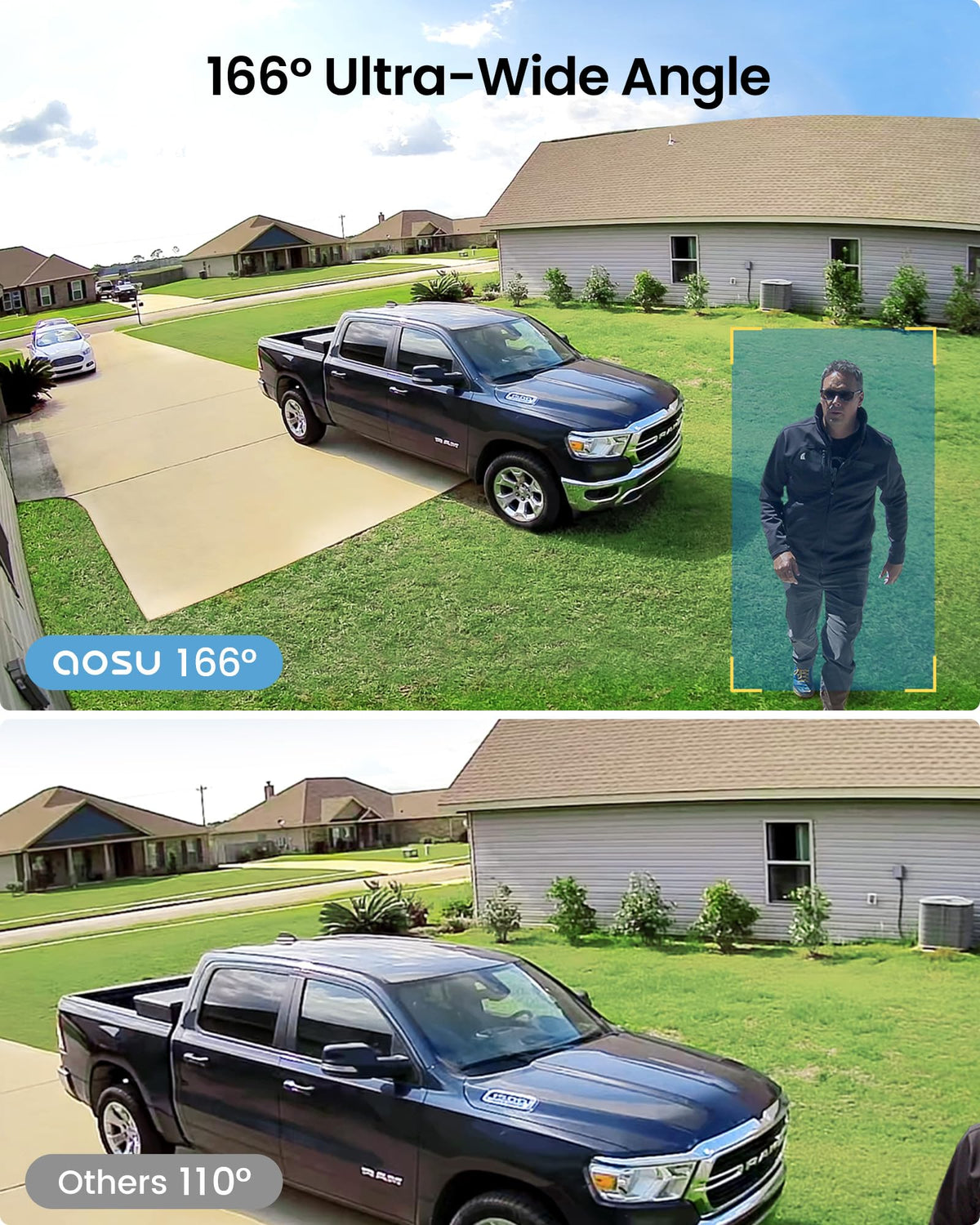aosu 2K QHD Battery Security Cameras Wireless Outdoor System, 2-Cam-Kit
