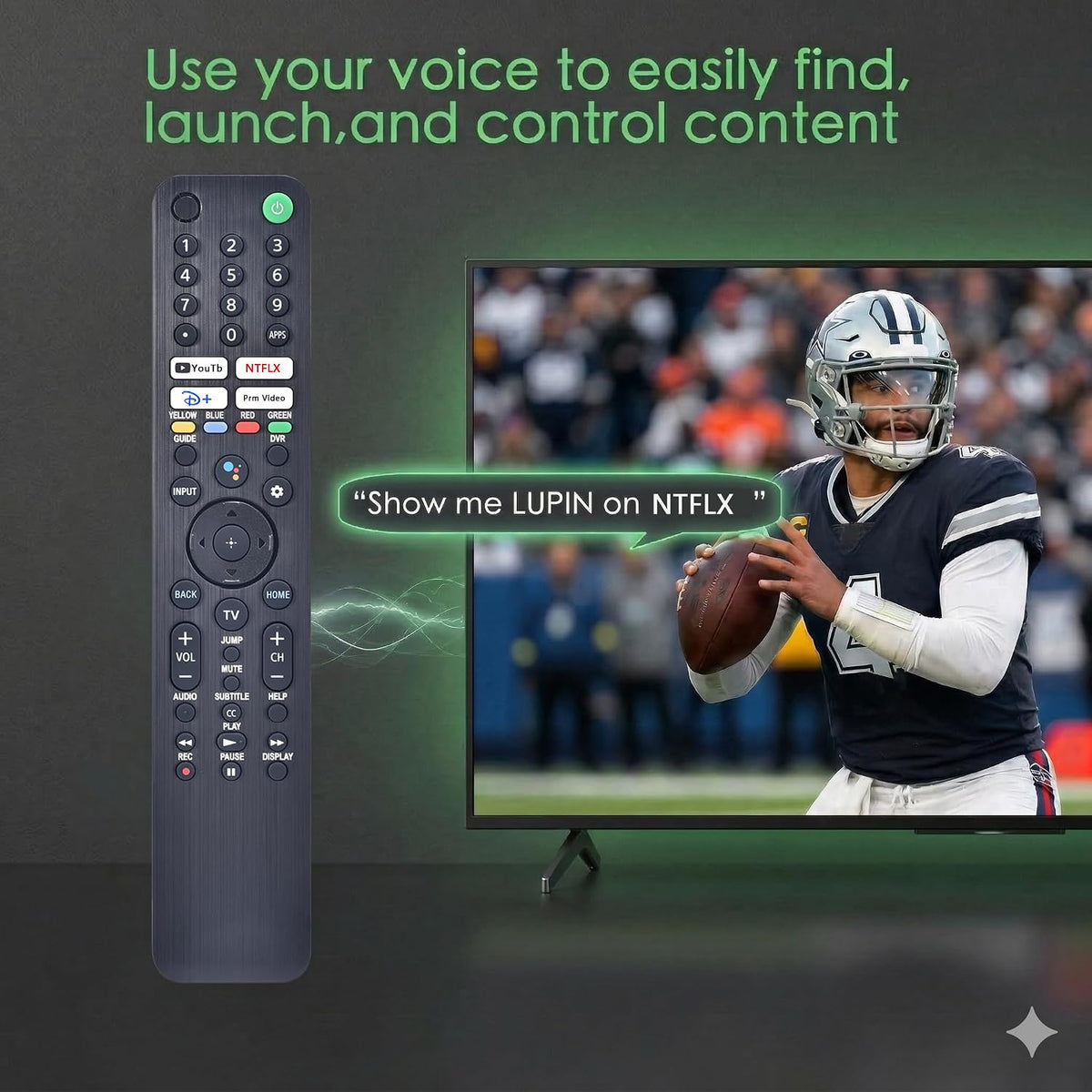 Replacement for Sony Remote,for All 2019-2026 Bravia Smart TV Voice Control