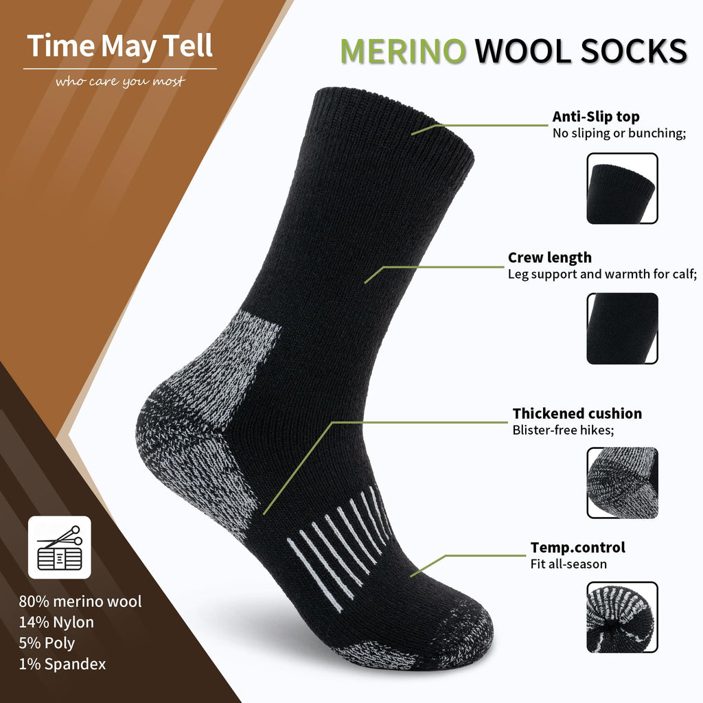Merino Wool Socks for Men & Women, Thermal Warm Winter Socks