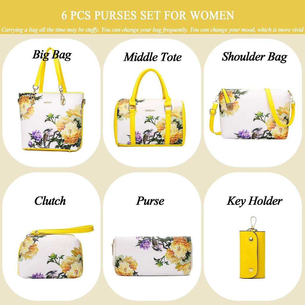 2E-youth Damen Geldbrsen und Handtaschen Set Tragetasche, Umhngetasche