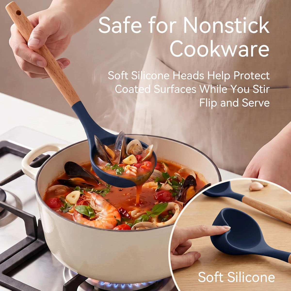 Silicone Kitchen Utensils Set, Heat-Resistant Cooking Utensils, BPA-Free