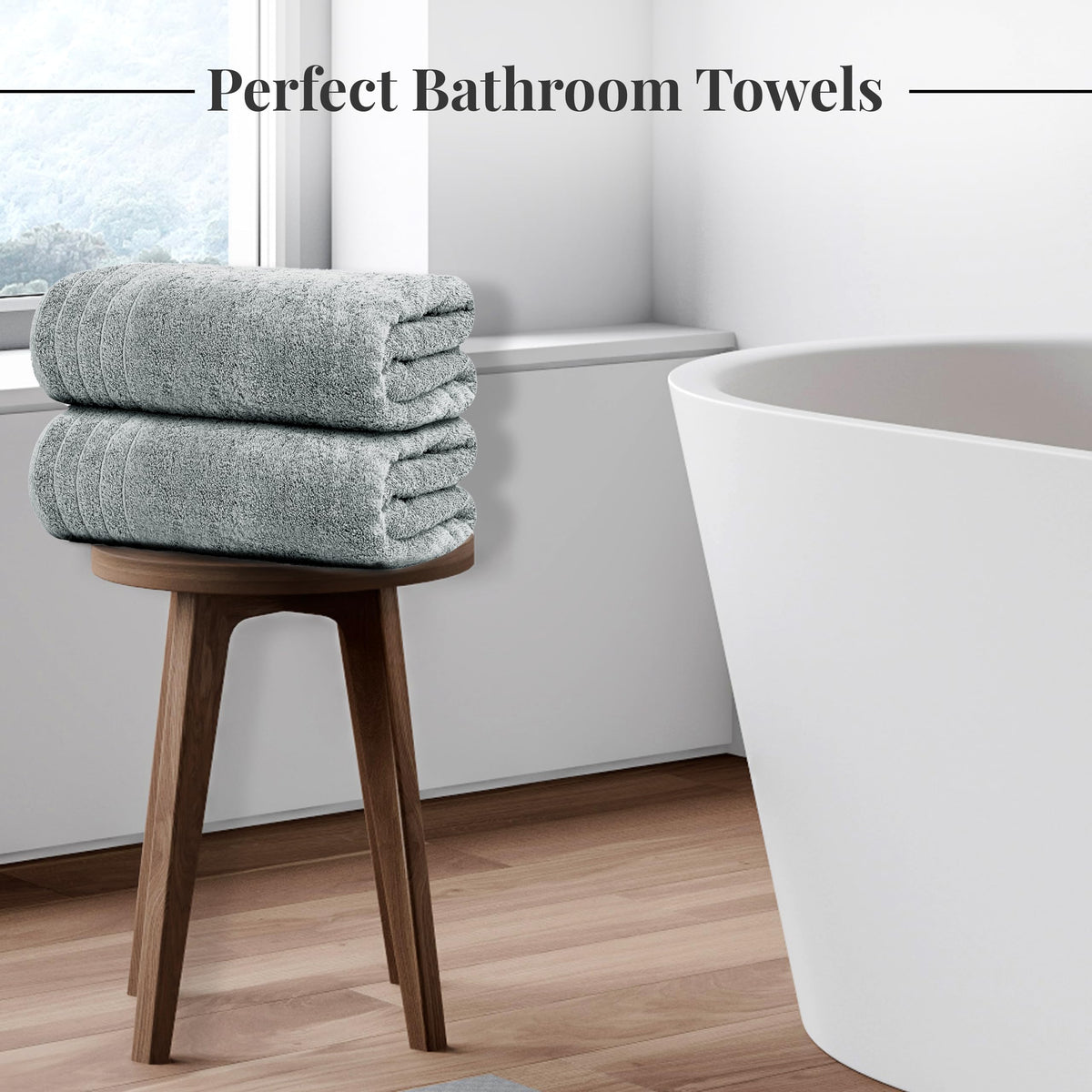 Tens Towels 8 Piece Towel Set, 2 XL Bath, 2 Hand, 4 Washcloth, Black