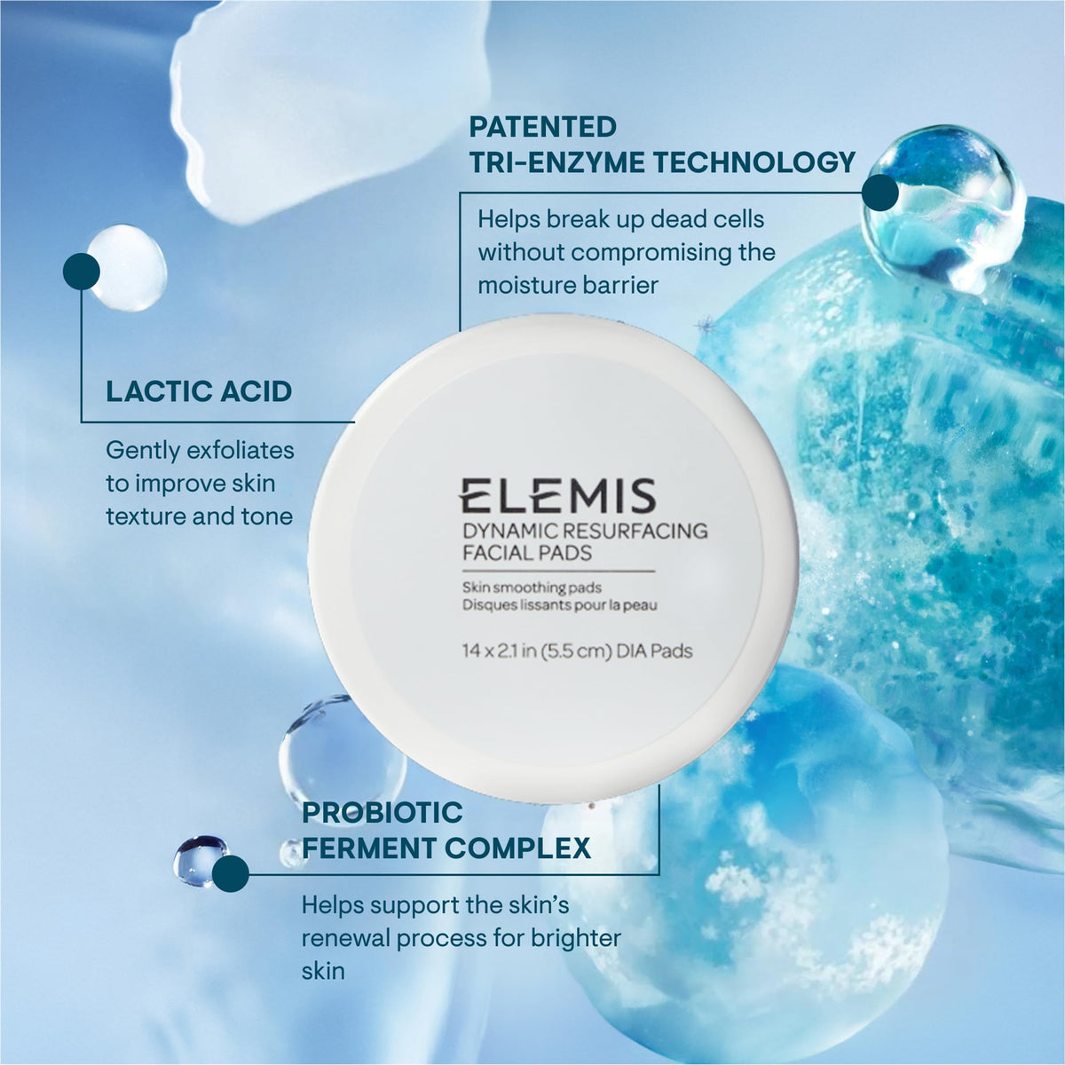 ELEMIS Dynamic Resurfacing Facial Pads, Gentle Textured Treatment