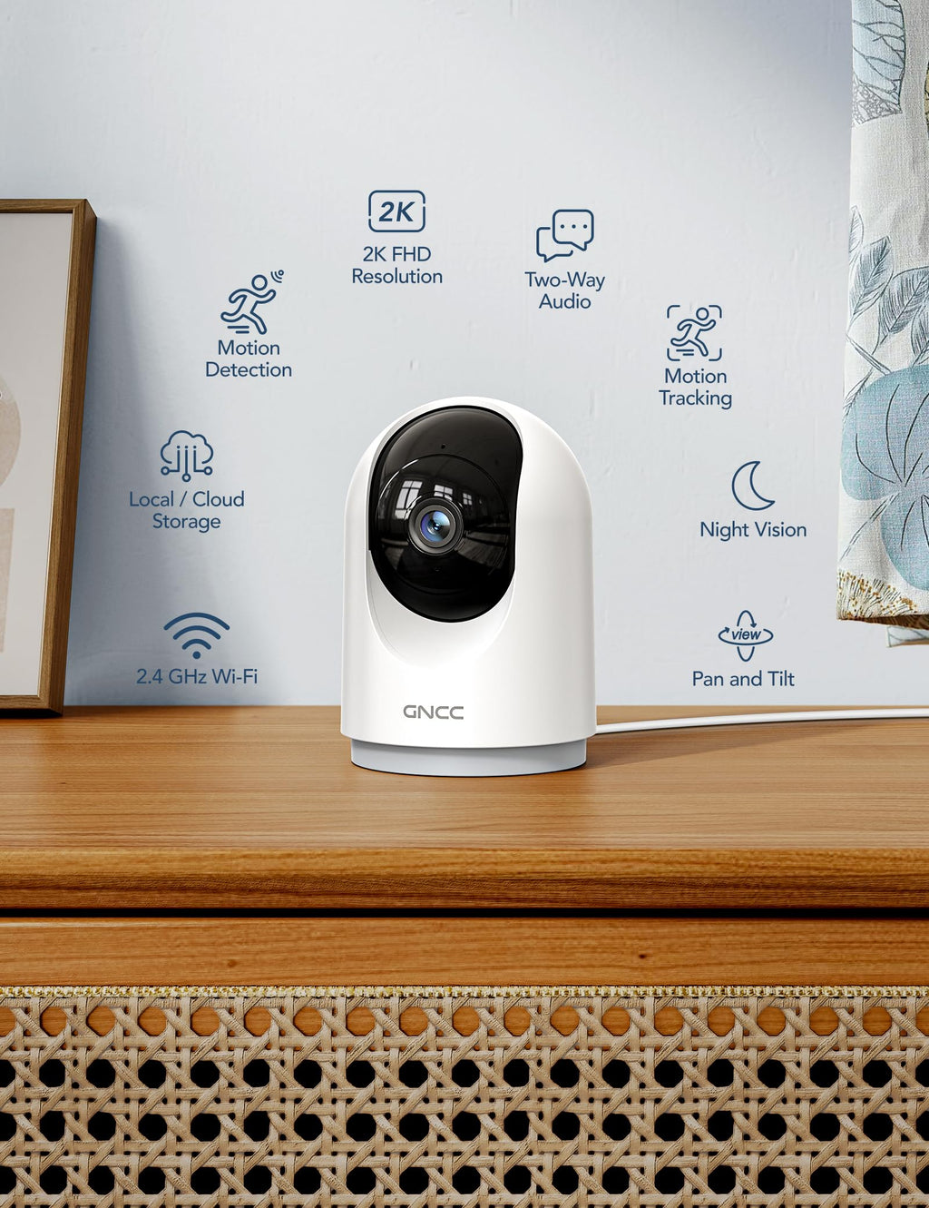GNCC 5G Cameras for Home Security Indoor, Pet/Dog/Baby w Phone App, 4Pcs