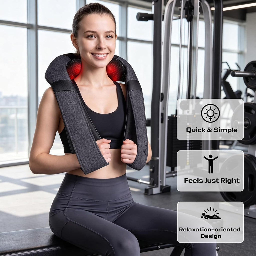 Mirakel Heat Neck Massager for Pain Relief Deep Tissue - Gift for Women Men