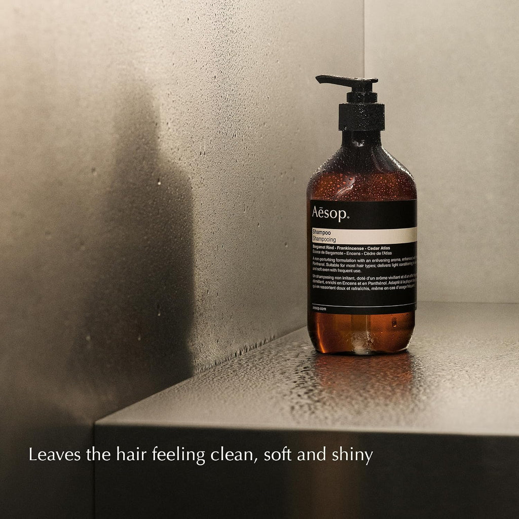 Aesop Shampoo | Soften Hair, Restore Shine | Bergamot Rind, Frankincense, Cedar Atlas | 16.9 oz / 500mL