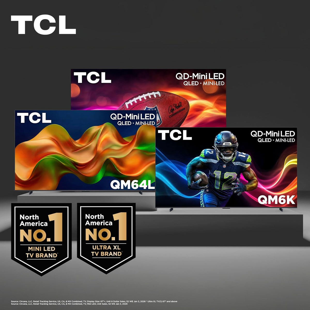 TCL 50 Inch QM6K Series QLED Mini LED 4K HDR Smart Google TV, 50QM6K