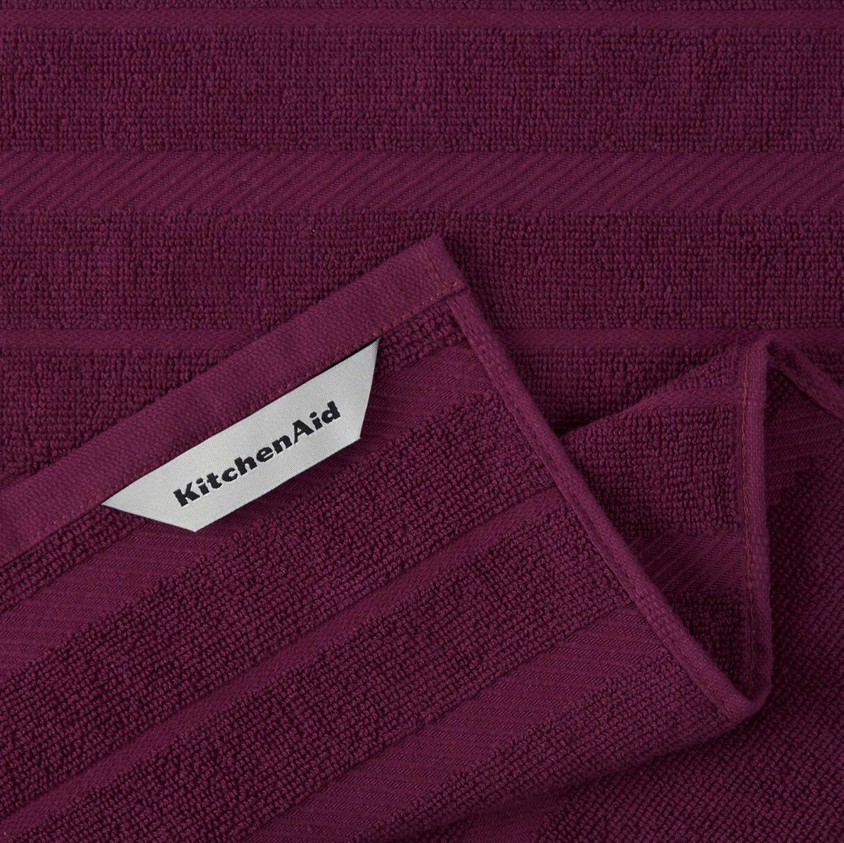KitchenAid Albany Kitchen Towel 4-Pack Set, Milkshake Tan/White, 16"x26"
