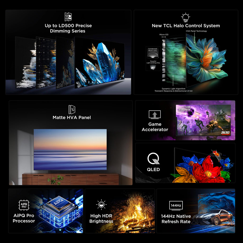 TCL 50 Inch QM6K Series QLED Mini LED 4K HDR Smart Google TV, 50QM6K