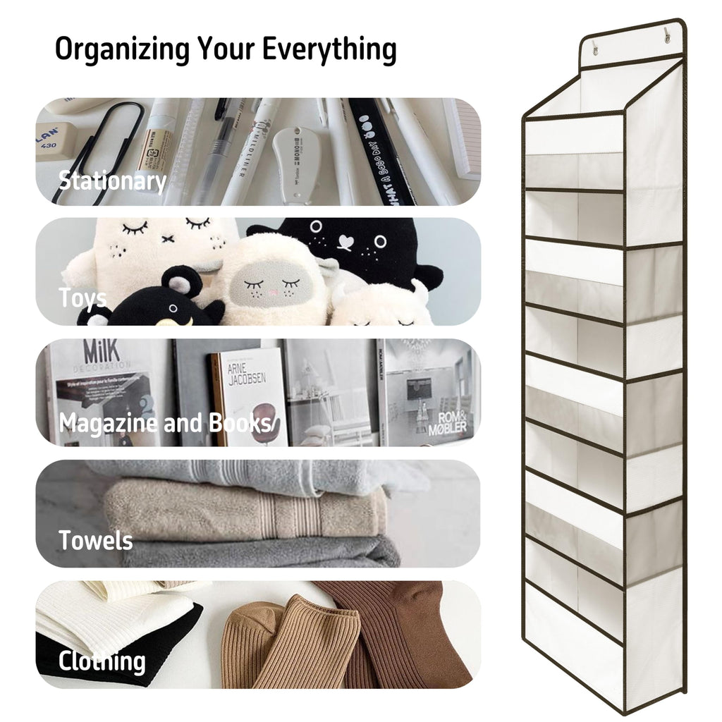 TYMENSH Over the Door Organizer for Bedroom Bathroom Pantry, 5 Shelf Black