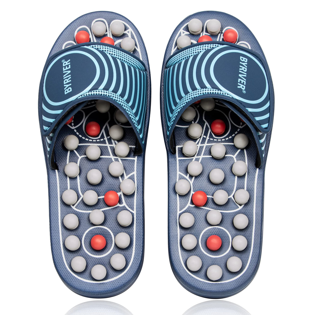 BYRIVER Tension Fatigue Relief Massager, Circulation Slippers Sandals, Foot Health Care Products Holistic Gift for Men Women Mom Dad, Muscle Relaxer Trigger Point Massage Tool (XL)