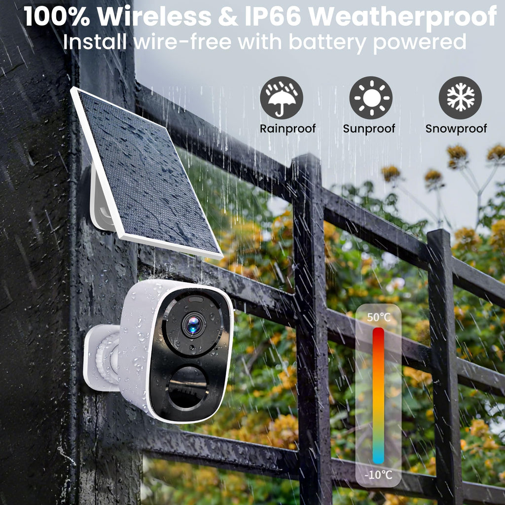 2026 Upgraded 2K Security Cameras Wireless Outdoor, Free Cloud Storage, 1-6 Months Battery Life, Waterproof, 2-Way Talk, AI Motion Detection Spotlight Siren Alarm Cameras for Home Security