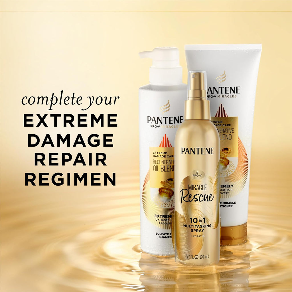 Pantene Miracle Rescue 10-in-1 Multitasking Spray, Heat Protection, 5.7 oz