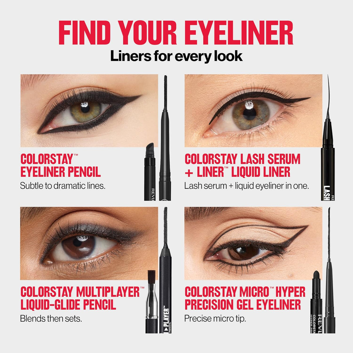 Revlon ColorStay Pencil Waterproof Eyeliner, 201 Black, 2 pack