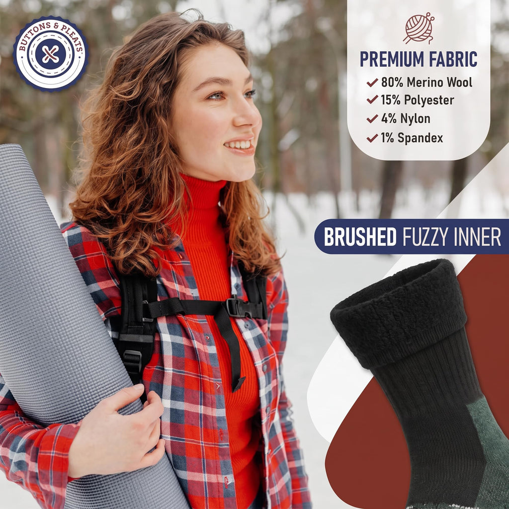 Wool Socks for Men & Women Merino Thermal Warm Cozy Winter Boot Sock