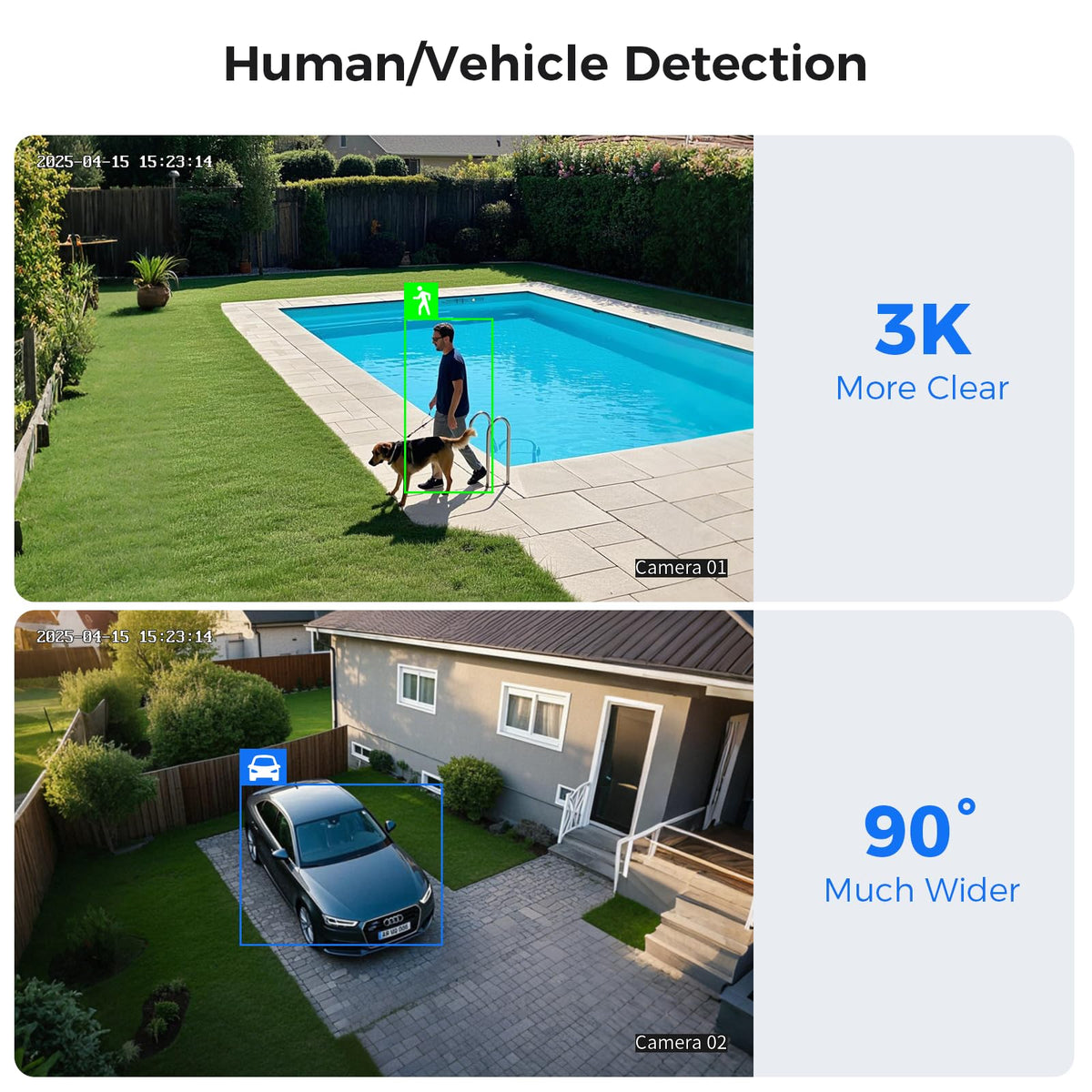 Hiseeu 3K PTZ Wired Security Camera System Outdoor,8PCS 5MP Cameras,1TB HDD