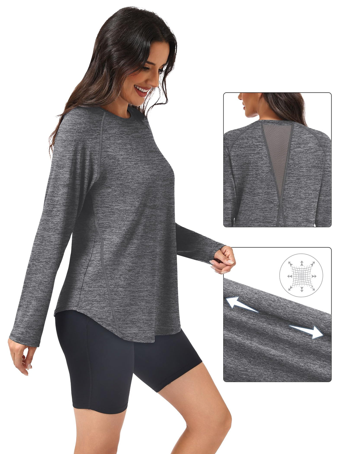 Workout Tops for Women Long Sleeve Shirts Fall Tops Gym Clothes