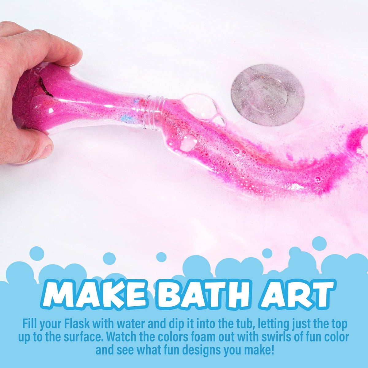 Tub Works® Kids Bath Bomb Potion™ Bath Toy, Variety 6 Pack | Nontoxic | Fizzes, Foams & Bubbles with an Eruption of Color | Interactive Bath Bombs | Fun Science Toddler Bath Toys