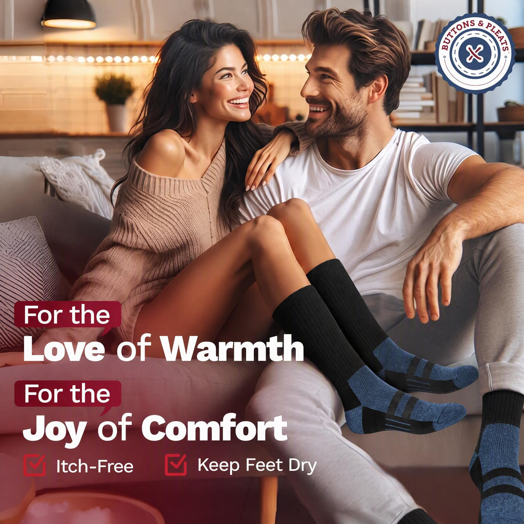 Wool Socks for Men & Women Merino Thermal Warm Cozy Winter Boot Sock