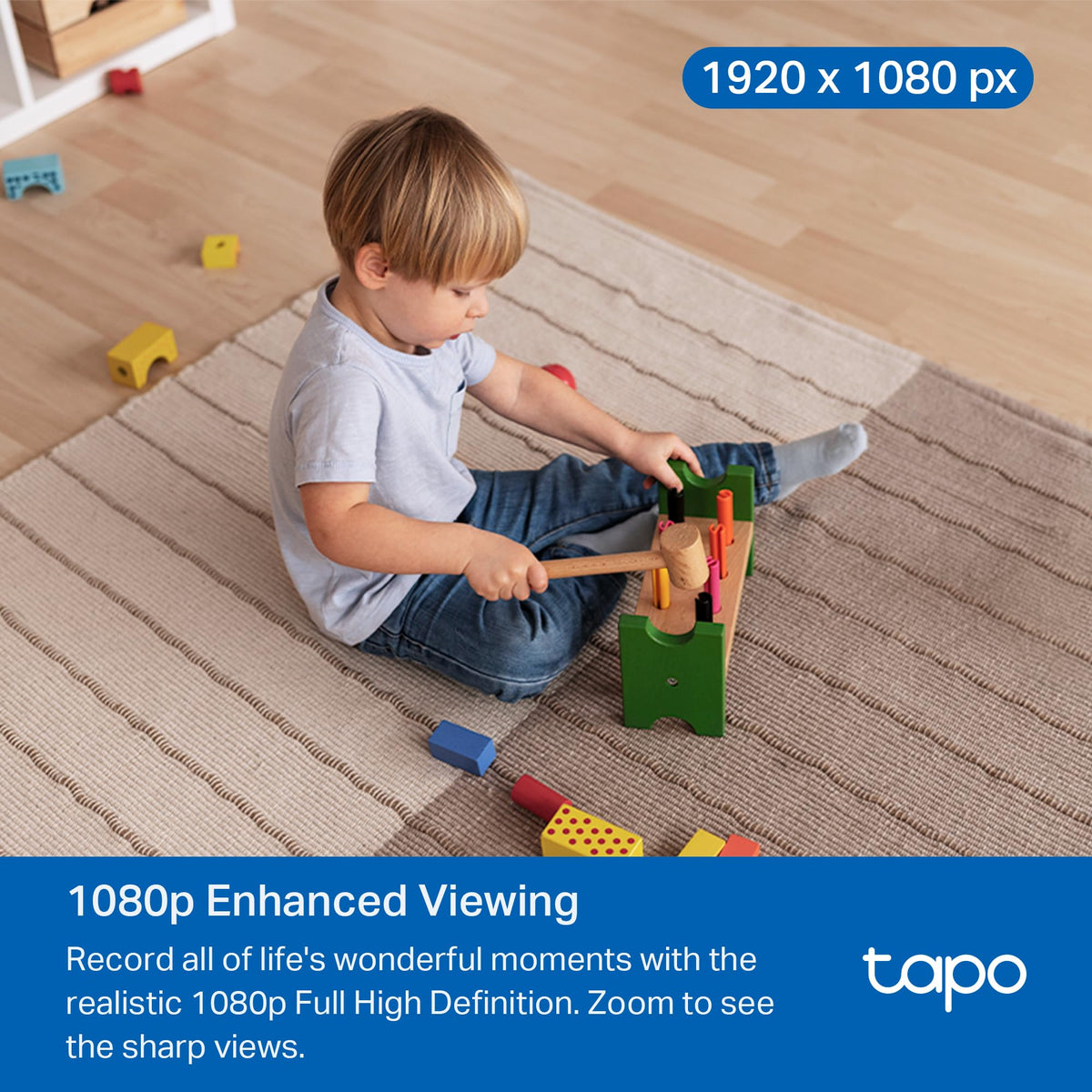Tapo 1080p Pan/Tilt Security Camera for Baby Monitor, Pet Camera, C200