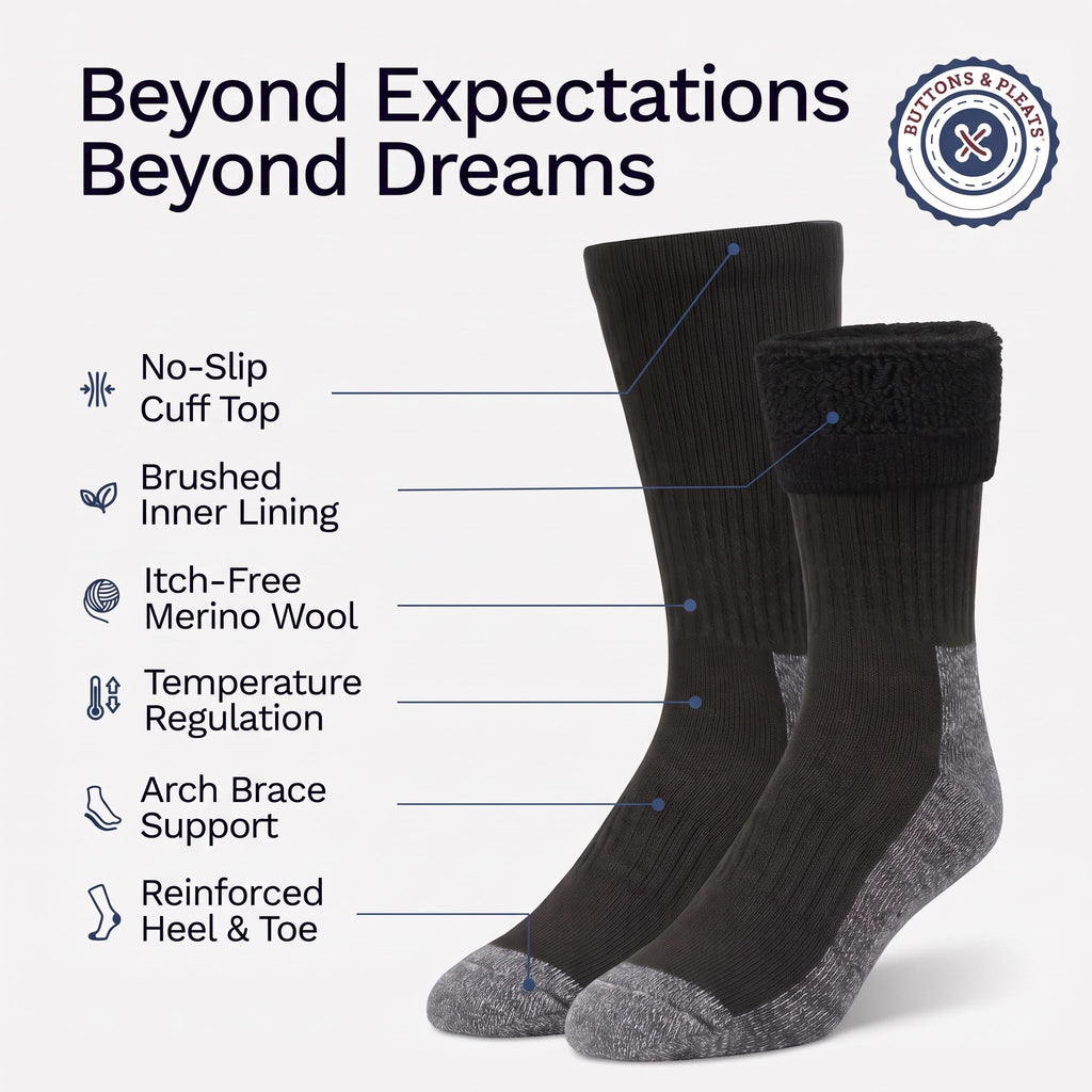 Wool Socks for Men & Women Merino Thermal Warm Cozy Winter Boot Sock