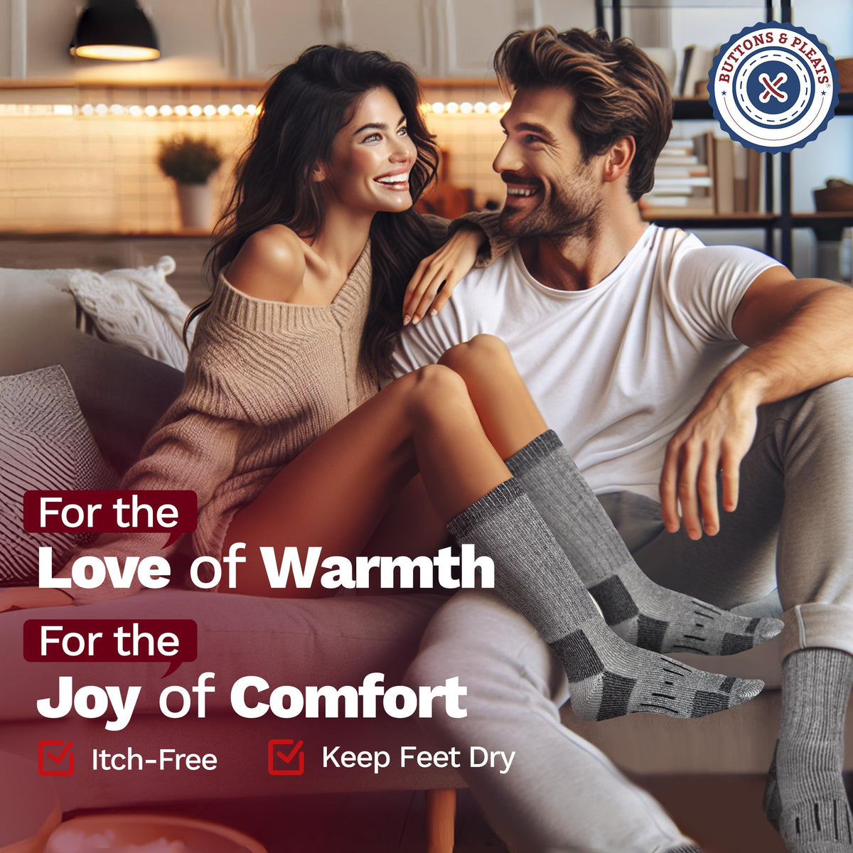 Wool Socks for Men & Women Merino Thermal Warm Cozy Winter Boot Sock