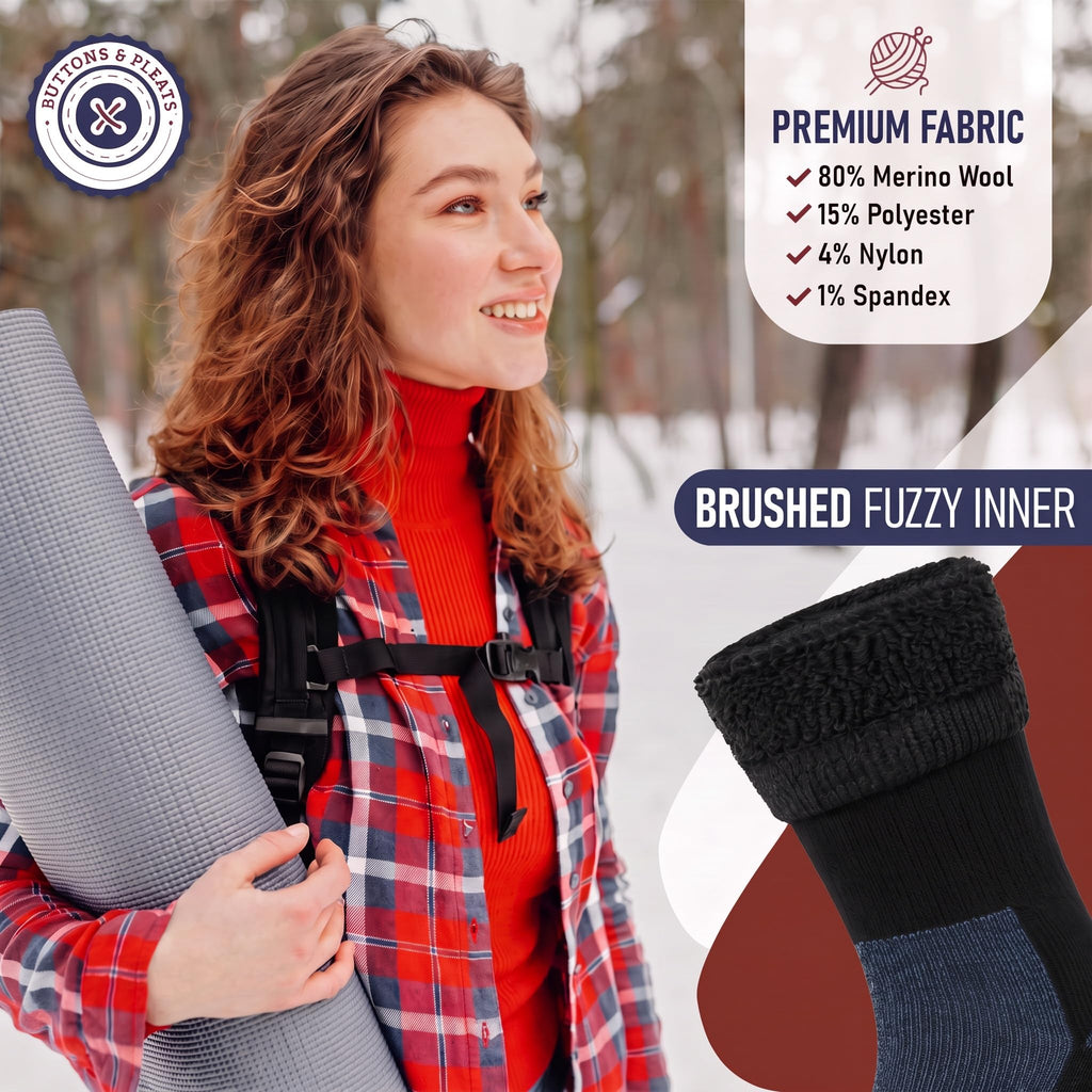 Wool Socks for Men & Women Merino Thermal Warm Cozy Winter Boot Sock