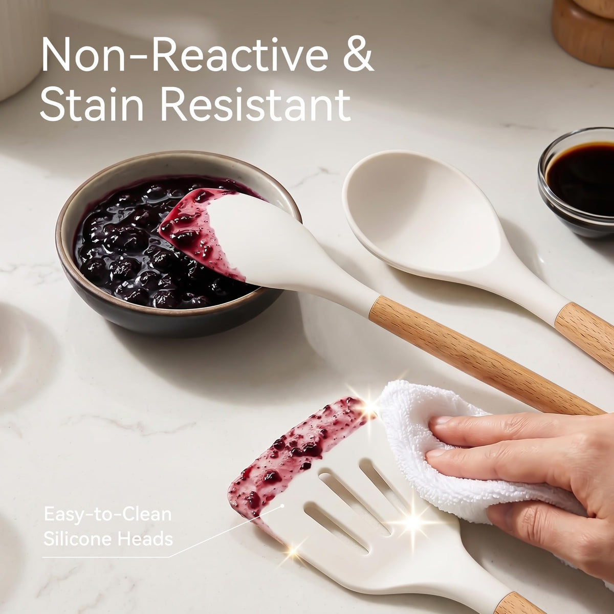 Silicone Kitchen Utensils Set, Heat-Resistant Cooking Utensils, BPA-Free