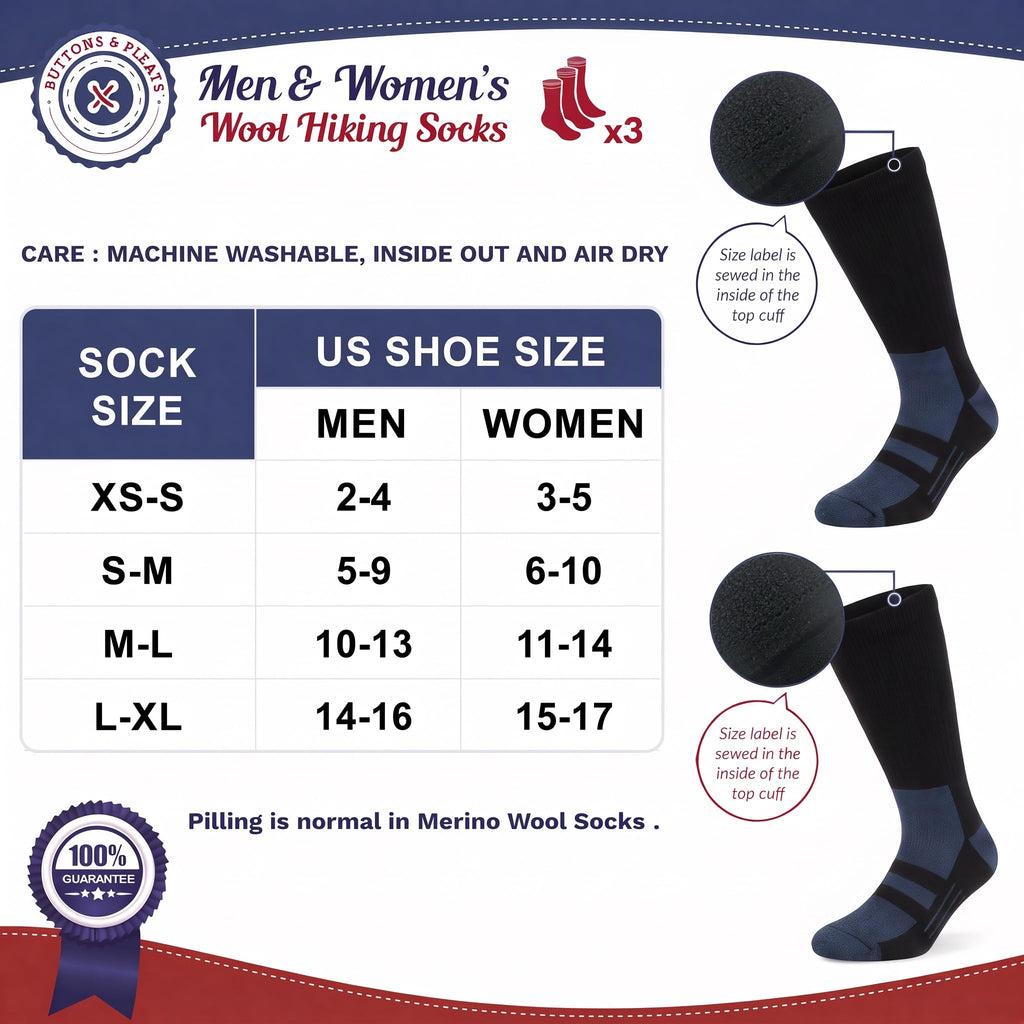 Wool Socks for Men & Women Merino Thermal Warm Cozy Winter Boot Sock