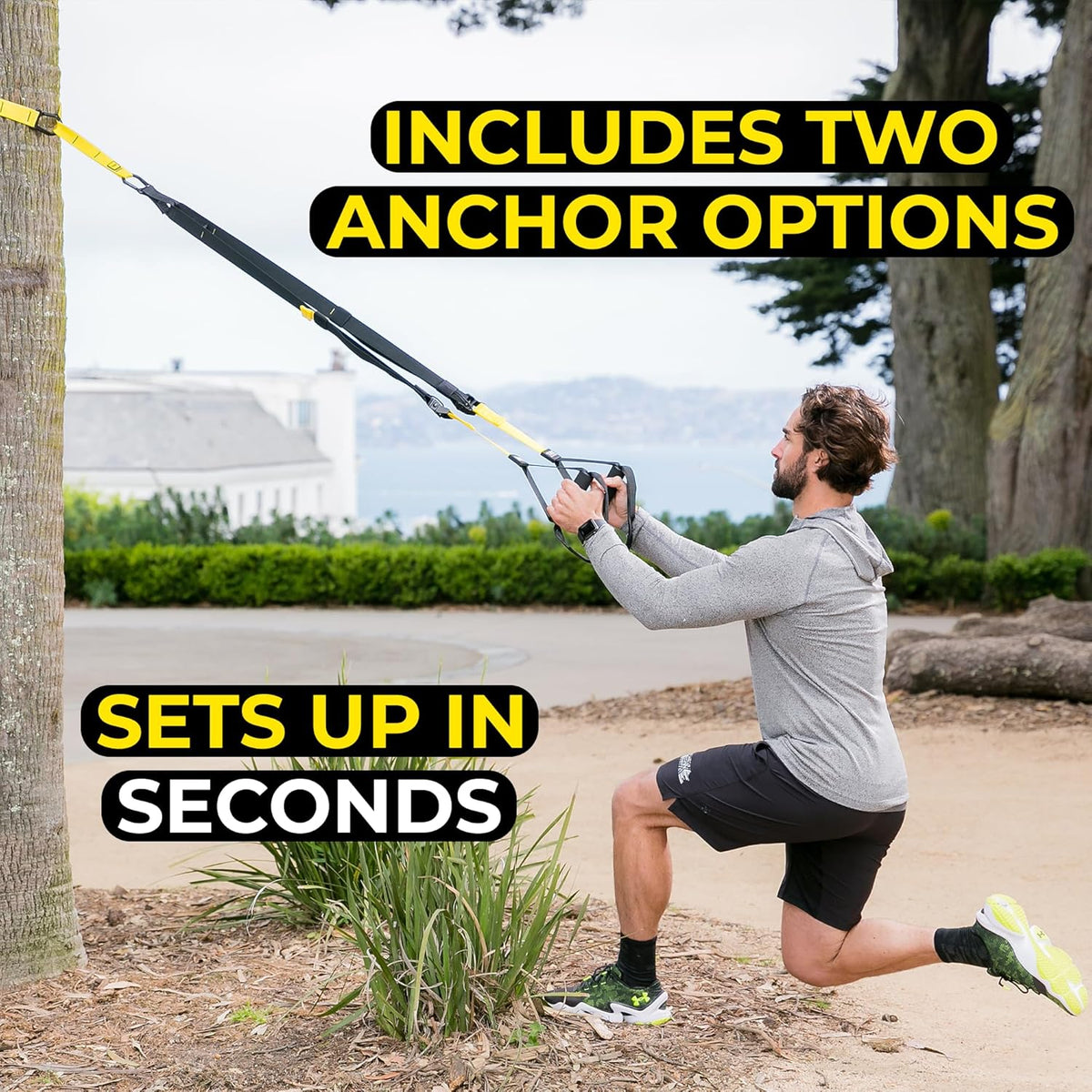 TRX All-In-One Home Gym System – Complete Suspension Training Kit for Strength Training, HIIT & Full-Body Workouts at Home or Outdoors, Includes Indoor & Outdoor Anchors