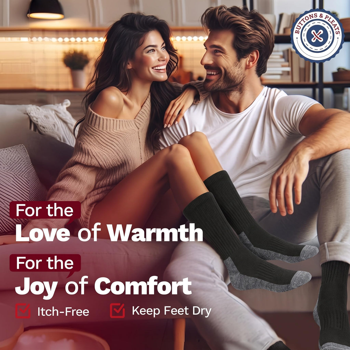 Wool Socks for Men & Women Merino Thermal Warm Cozy Winter Boot Sock