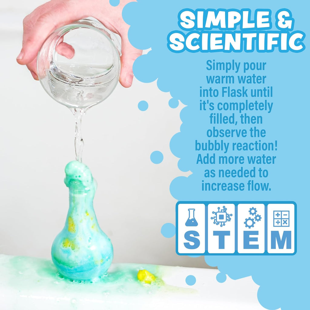 Tub Works® Kids Bath Bomb Potion™ Bath Toy, Variety 6 Pack | Nontoxic | Fizzes, Foams & Bubbles with an Eruption of Color | Interactive Bath Bombs | Fun Science Toddler Bath Toys