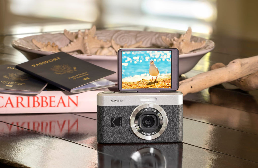 KODAK PIXPRO C1 13MP Compact Digital Camera, 26mm Fixed Lens, Brown