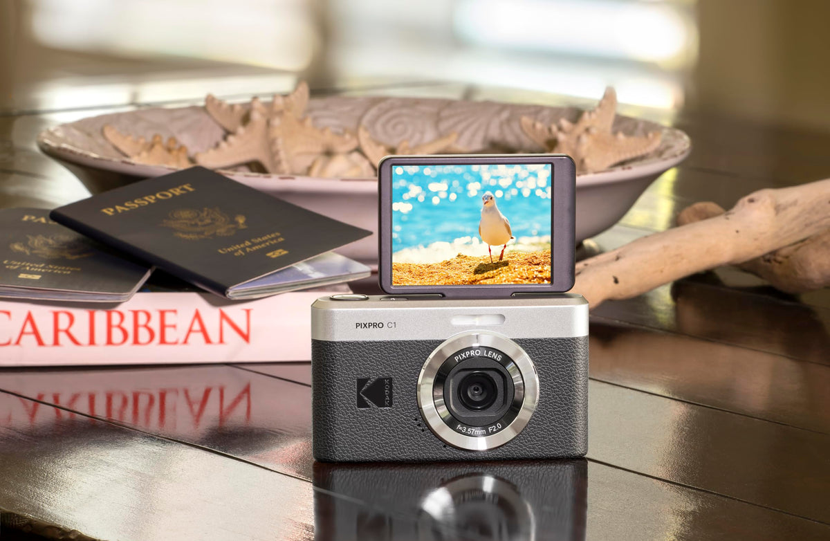 KODAK PIXPRO C1 13MP Compact Digital Camera, 26mm Fixed Lens, Brown