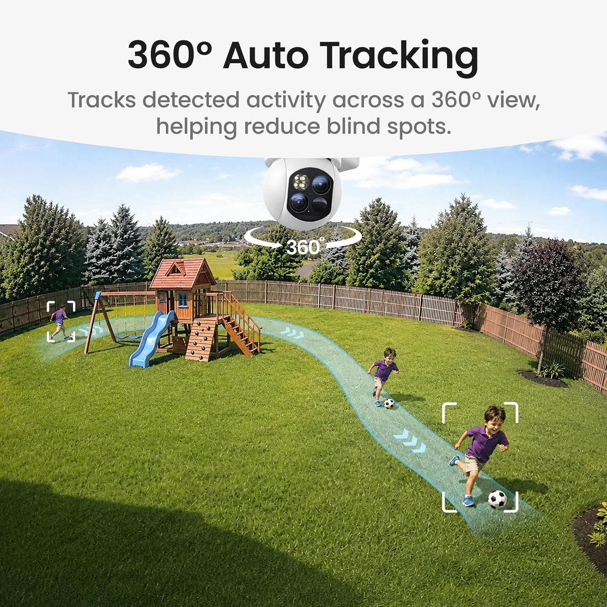 aosu T2 Dual-Lens 3K Telephoto 360° PTZ Wireless Outdoor Security Camera