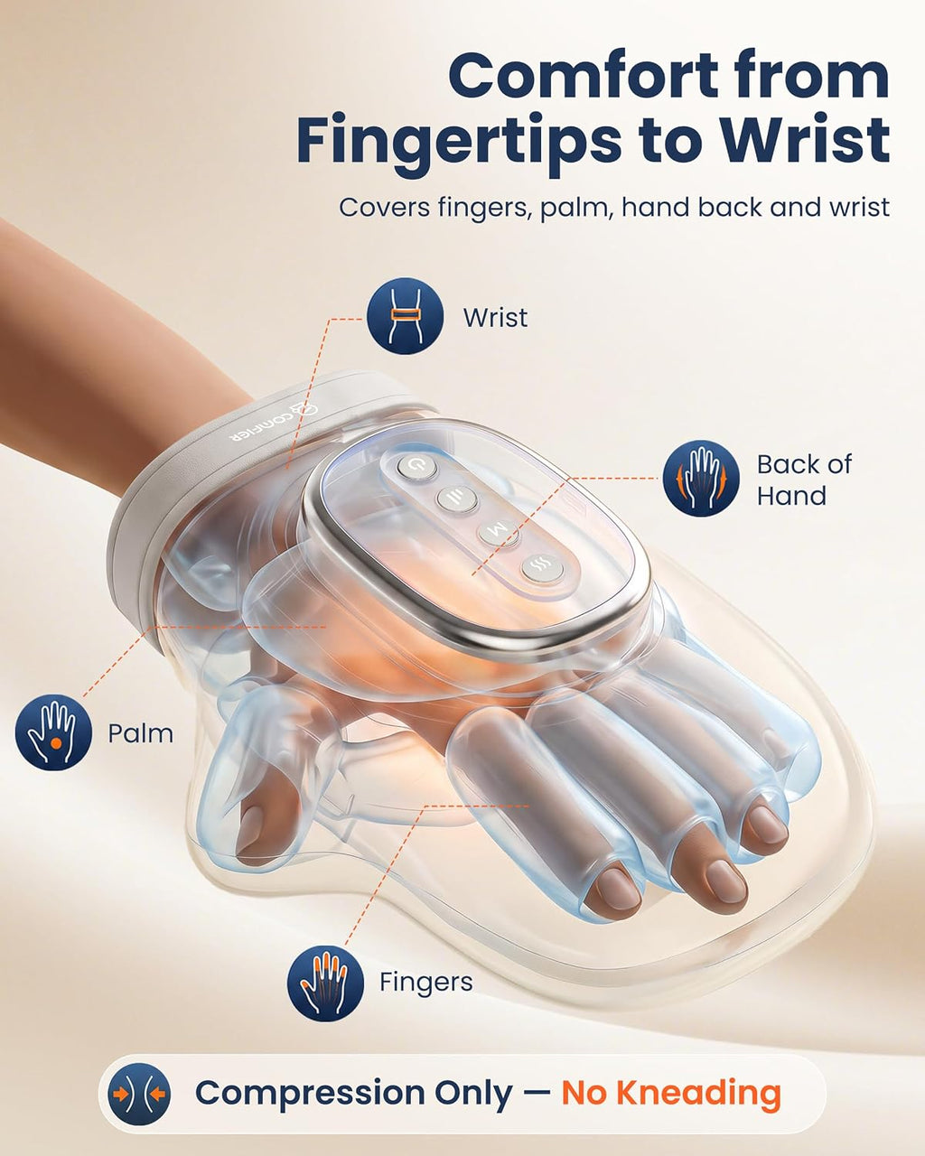 COMFIER Hand Massager with Heat and Compression for Arthritis Carpal Tunnel