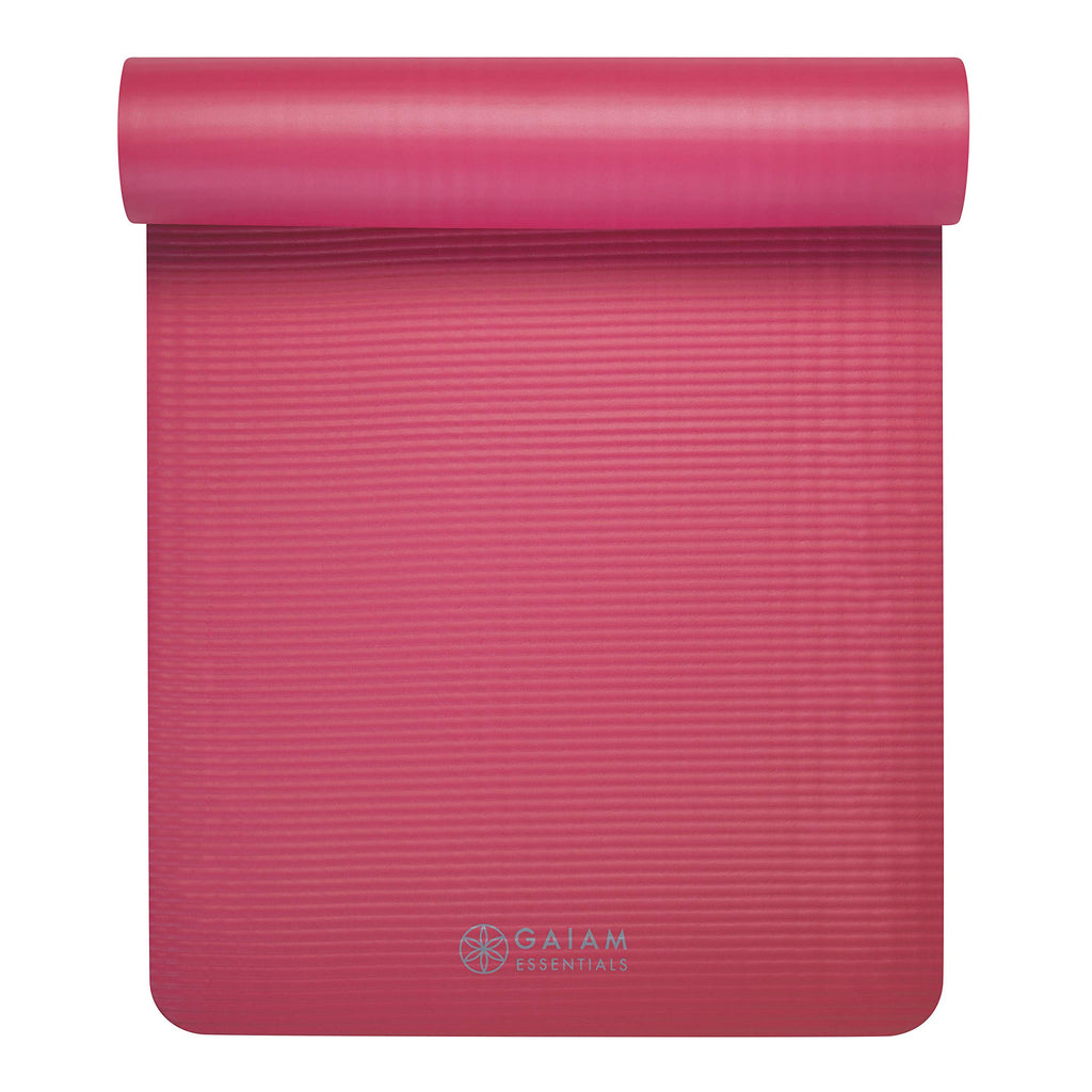 Gaiam Thick Yoga Mat, Exercise & Fitness Mat with Easy-Cinch Carrying Strap