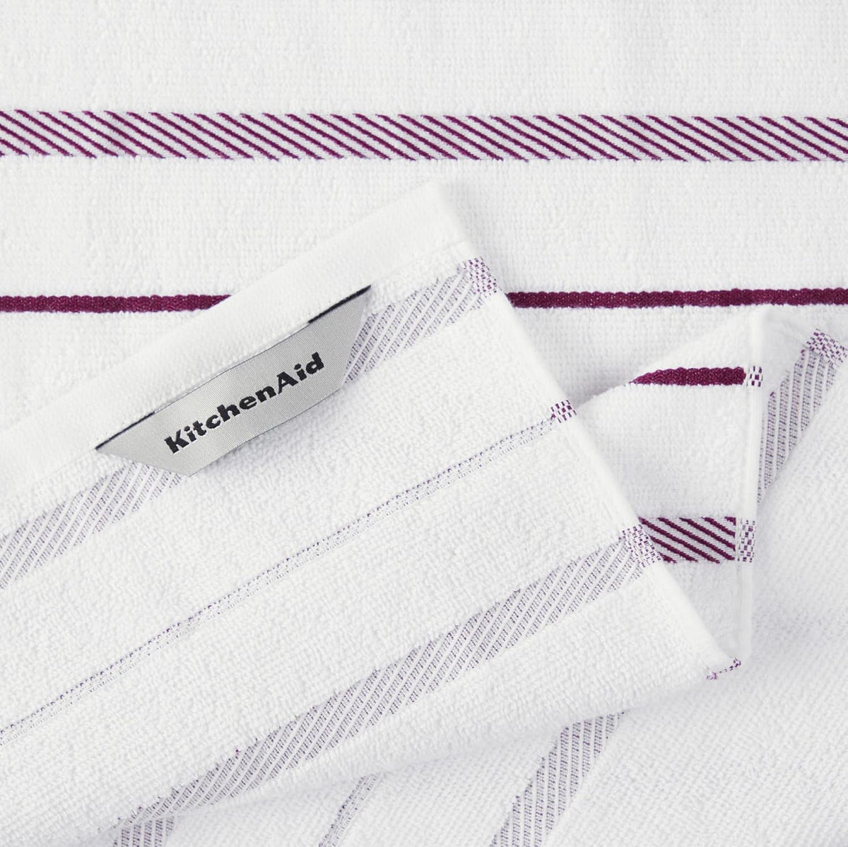 KitchenAid Albany Kitchen Towel 4-Pack Set, Milkshake Tan/White, 16"x26"