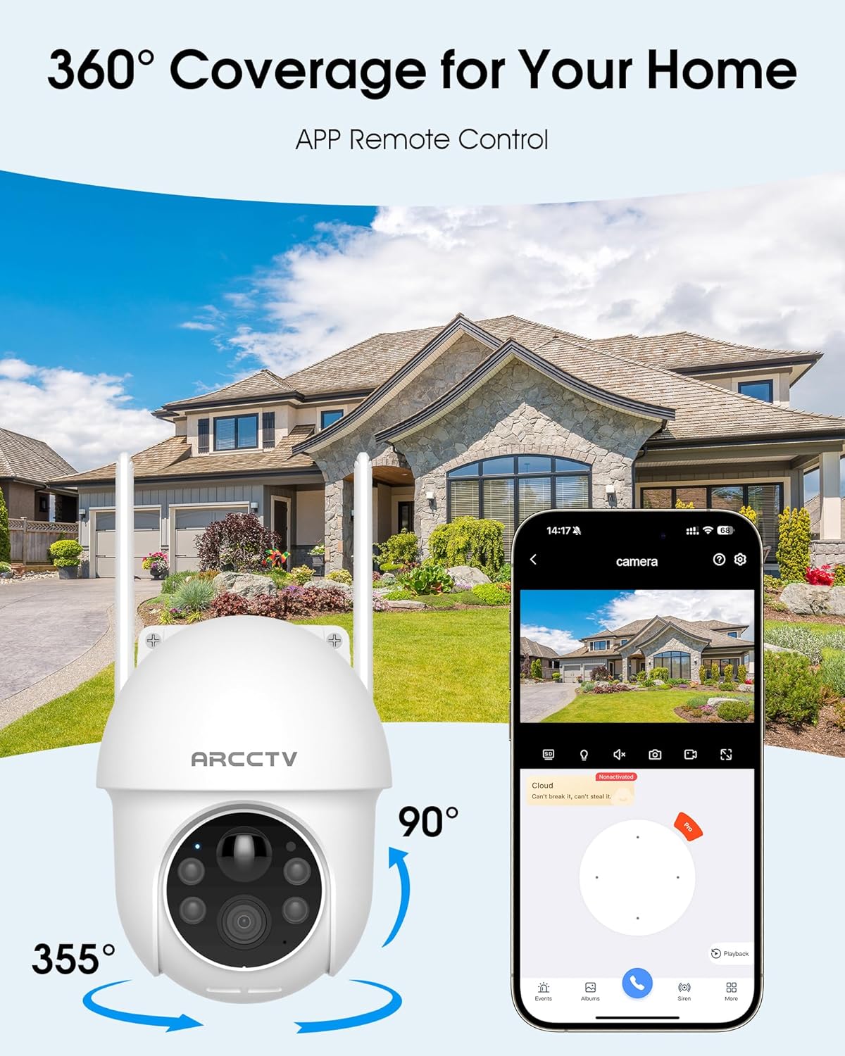 ARCCTV Solar Security Cameras Wireless Outdoor, 2 Pack
