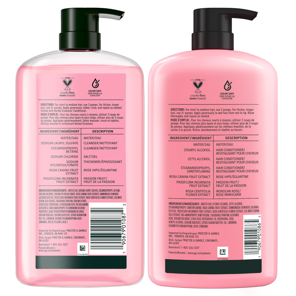 Herbal Essences Shampoo & Conditioner Set, Rose Hips - Smooth Collection, Paraben-Free, Color-Safe, Shiny Hair with Jojoba & Vitamin E, 29.2 Fl Oz Each, 2-Pack