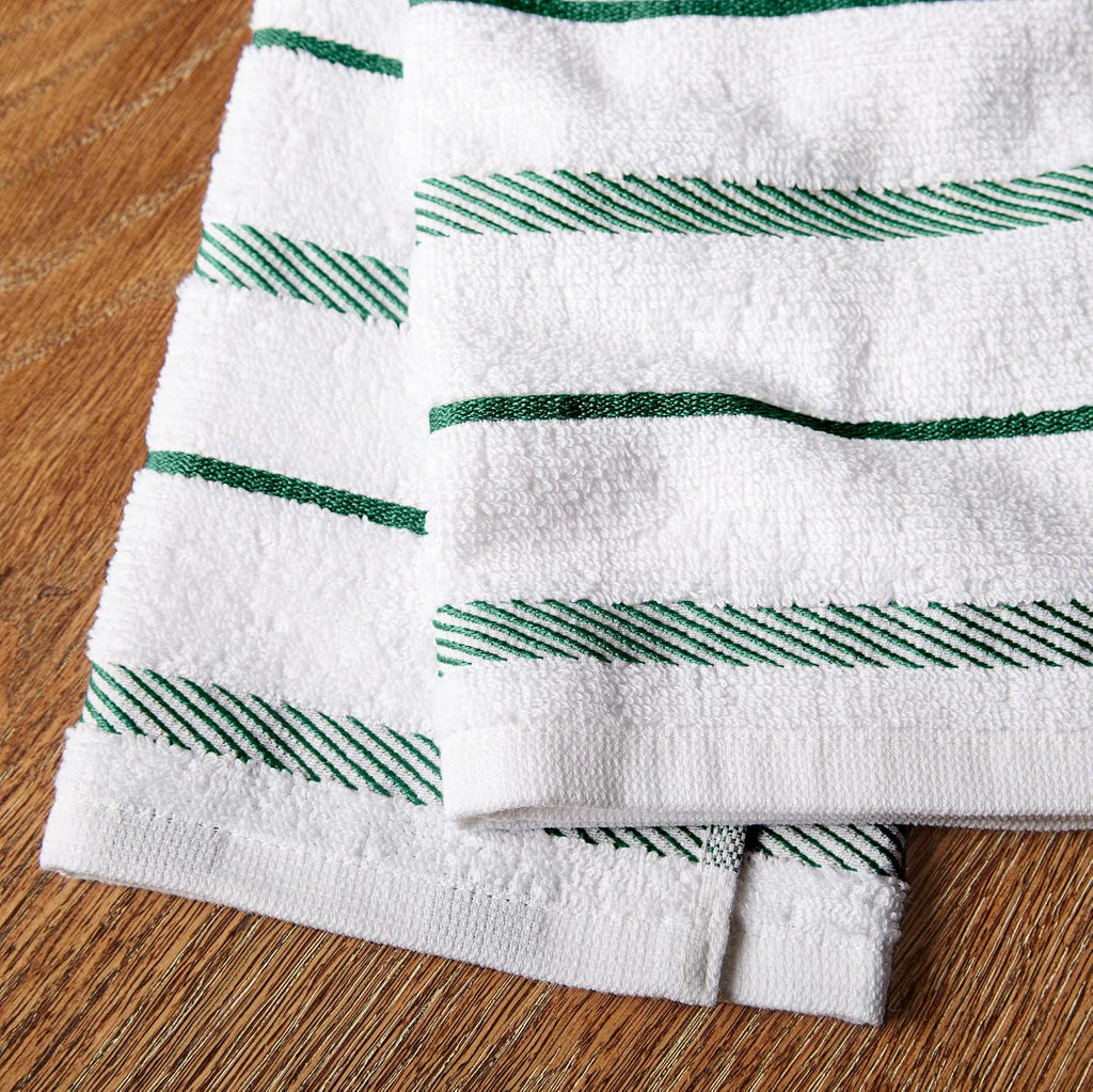 KitchenAid Albany Kitchen Towel 4-Pack Set, Milkshake Tan/White, 16"x26"