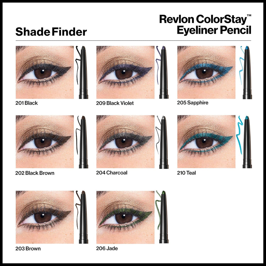 Revlon ColorStay Pencil Waterproof Eyeliner, 201 Black, 2 pack