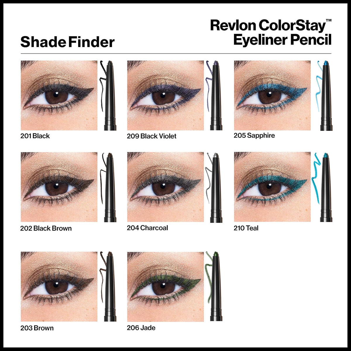 Revlon ColorStay Pencil Waterproof Eyeliner, 201 Black, 2 pack
