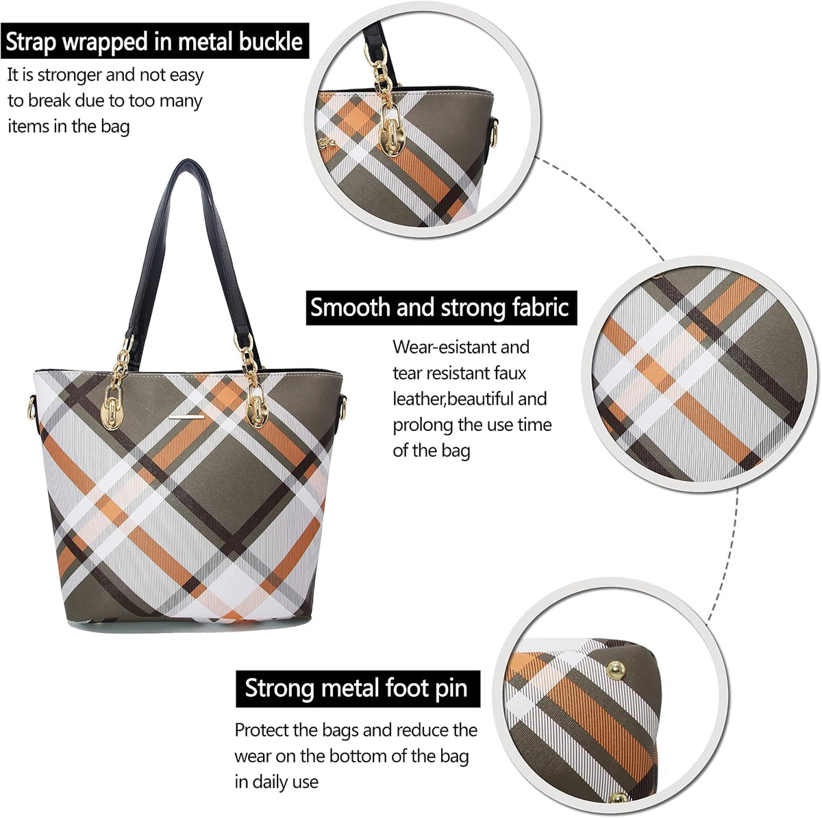 2E-youth Damen Geldbrsen und Handtaschen Set Tragetasche, Umhngetasche