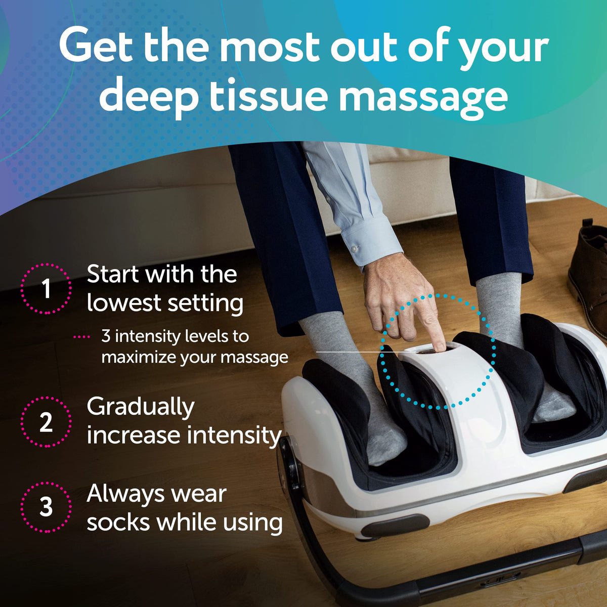 Cloud Massage Shiatsu Foot Massager with Heat, Standard Size, White