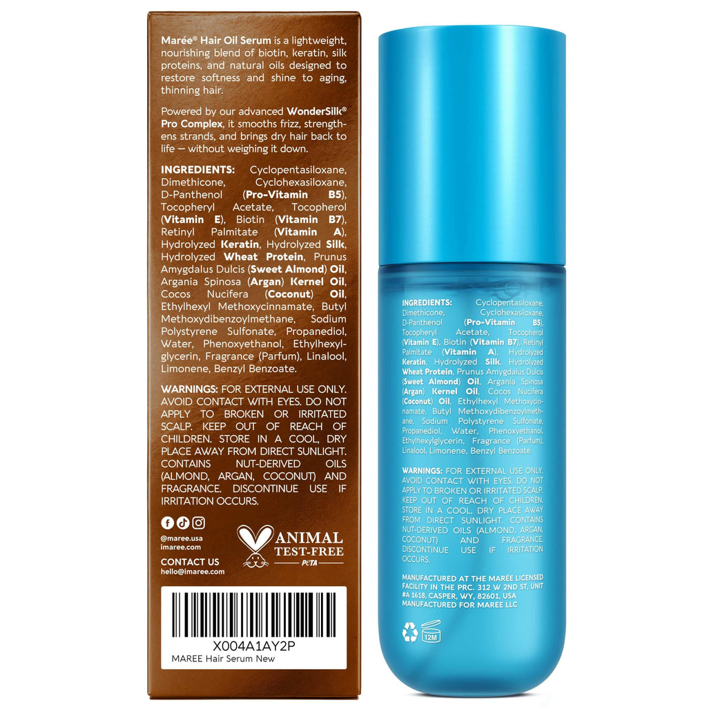 MAREE Hair Oil Serum for Frizzy Hair –Smoothing Oil for Gloss & Styling